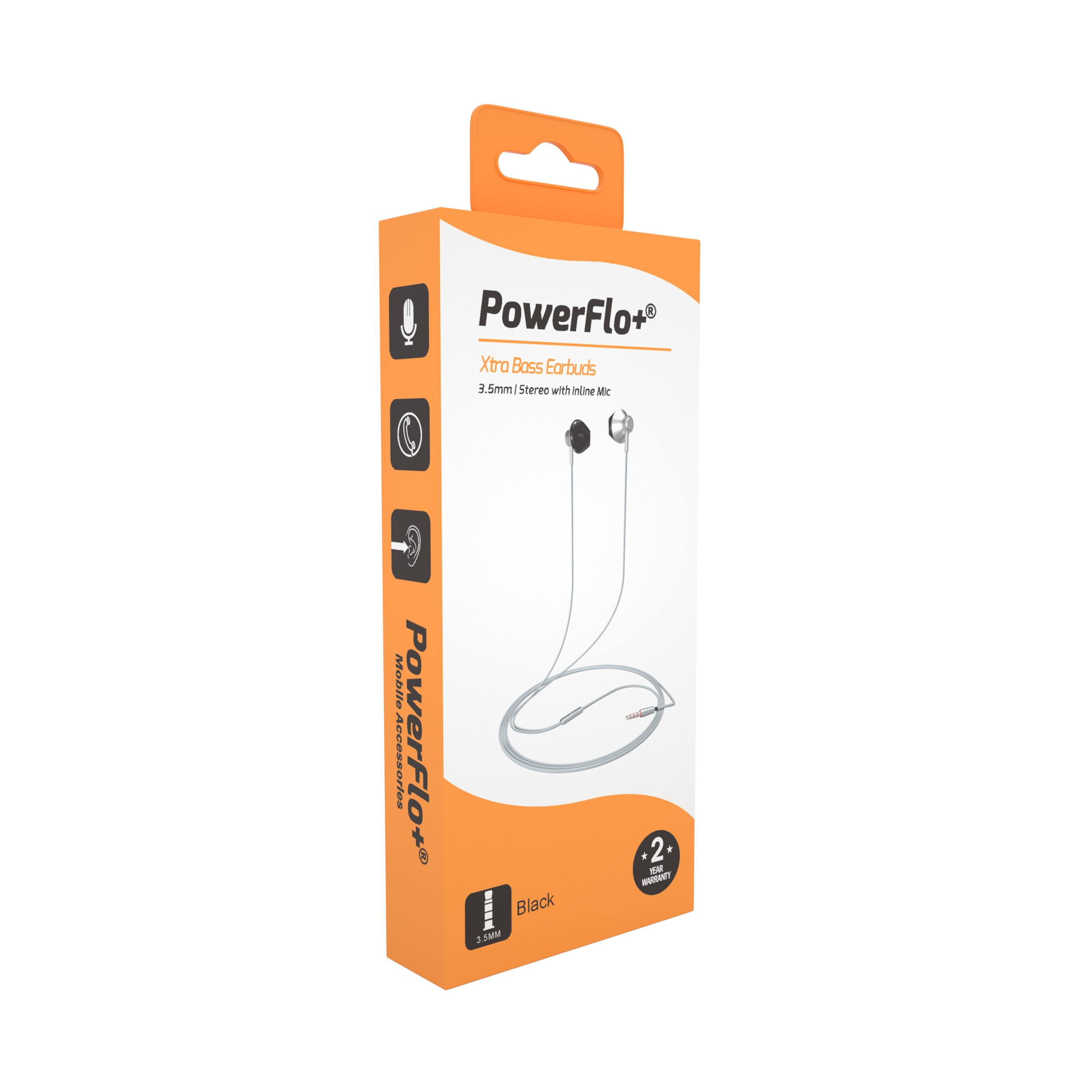 P01010505 Black Earphones Mic